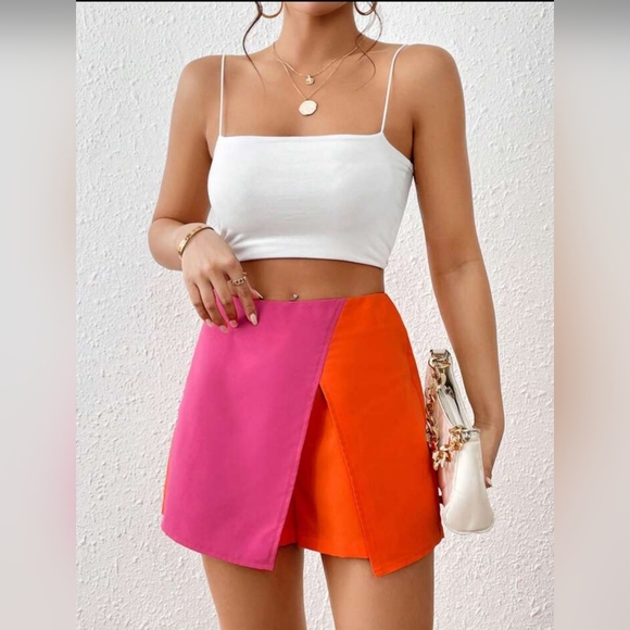 SHEIN Pants - NWOT Loness two tone wrap front skort